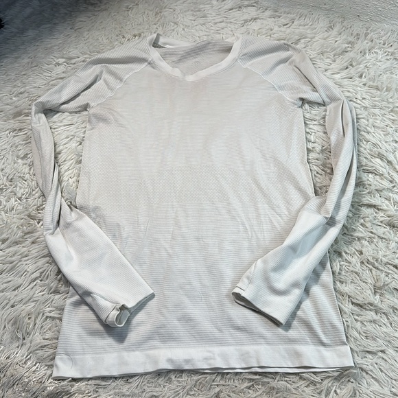 Lululemon Swiftly Tech Long Sleeve Crew Heathered White - Picture 1 of 5